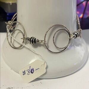 Elegant Silver and Black Women's Bracelet